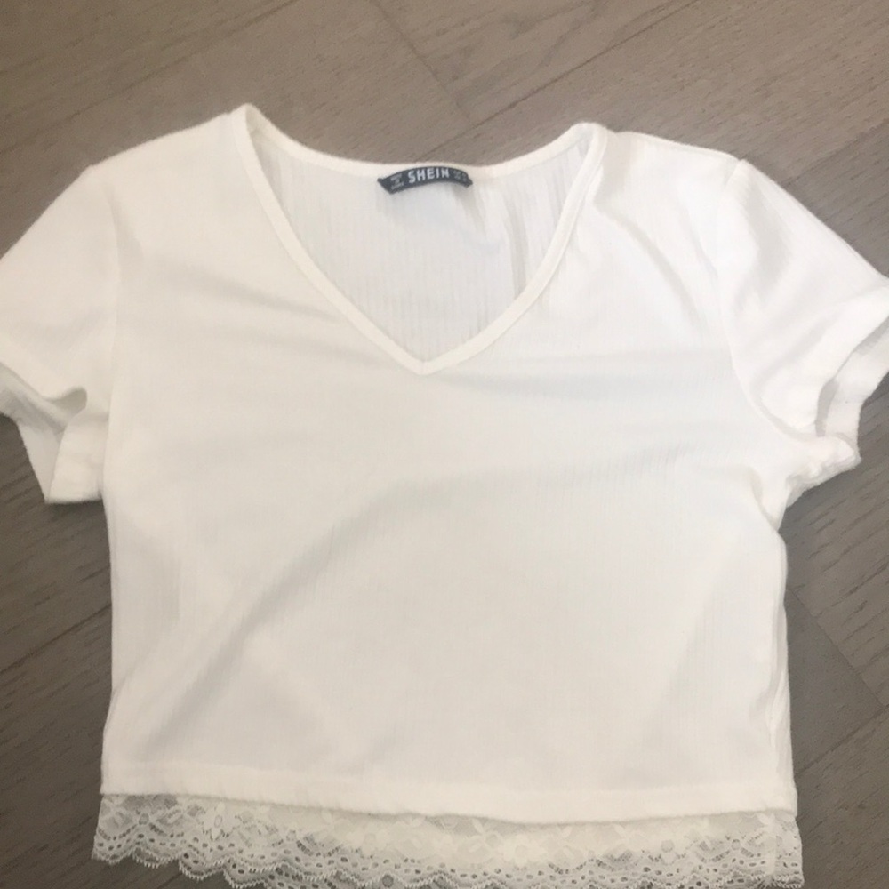Shein crop top with lace
